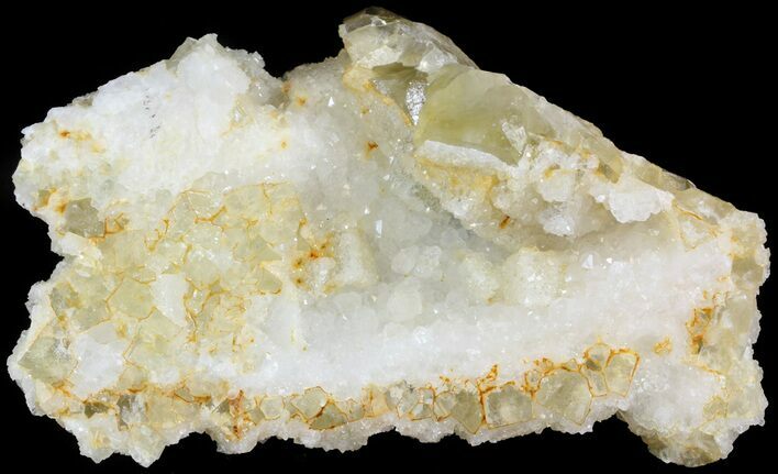 Quartz Encrusted Yellow Cubic Fluorite - Morocco #44857